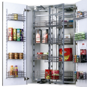 Kitchen accessories like integrated pantry platerack magiccorner cutlerytray wastebin